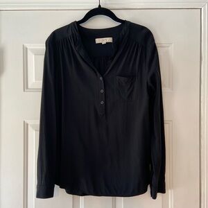 LOFT Women's Black Long Sleeve Top